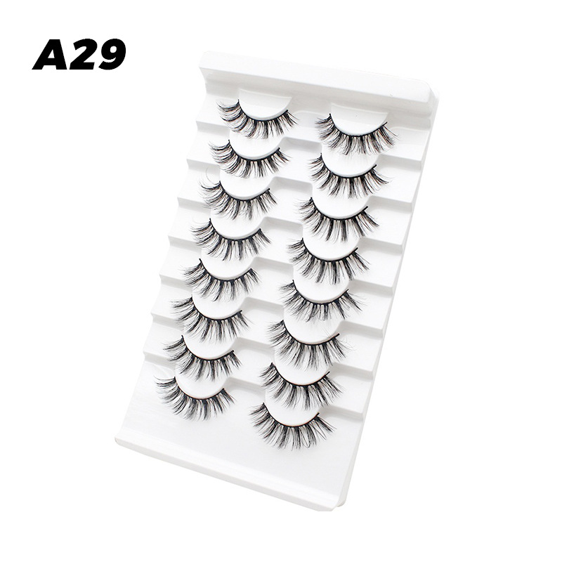 DINGSEN fuente transfronteriza fábrica pestañas falsas 8 pares de pestañas naturales gruesas de gran volumen LOGO