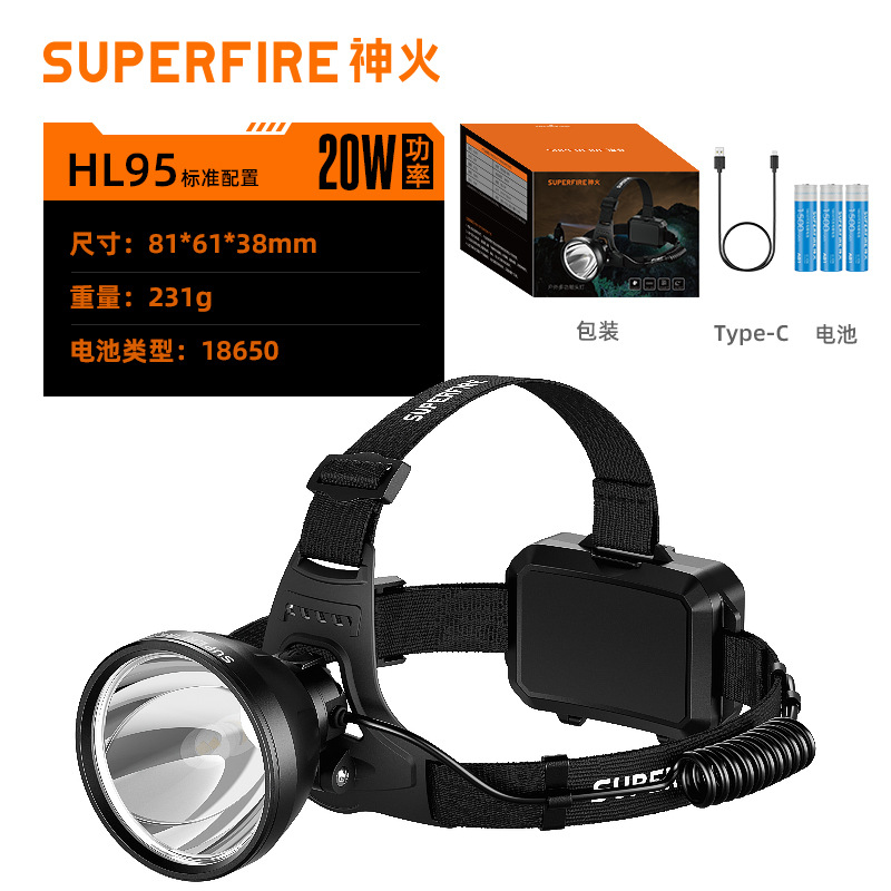 Lámpara de fuego fuerte luz remota inducción montada en la cabeza led recargable al aire libre luz de emergencia personalizada al por mayor