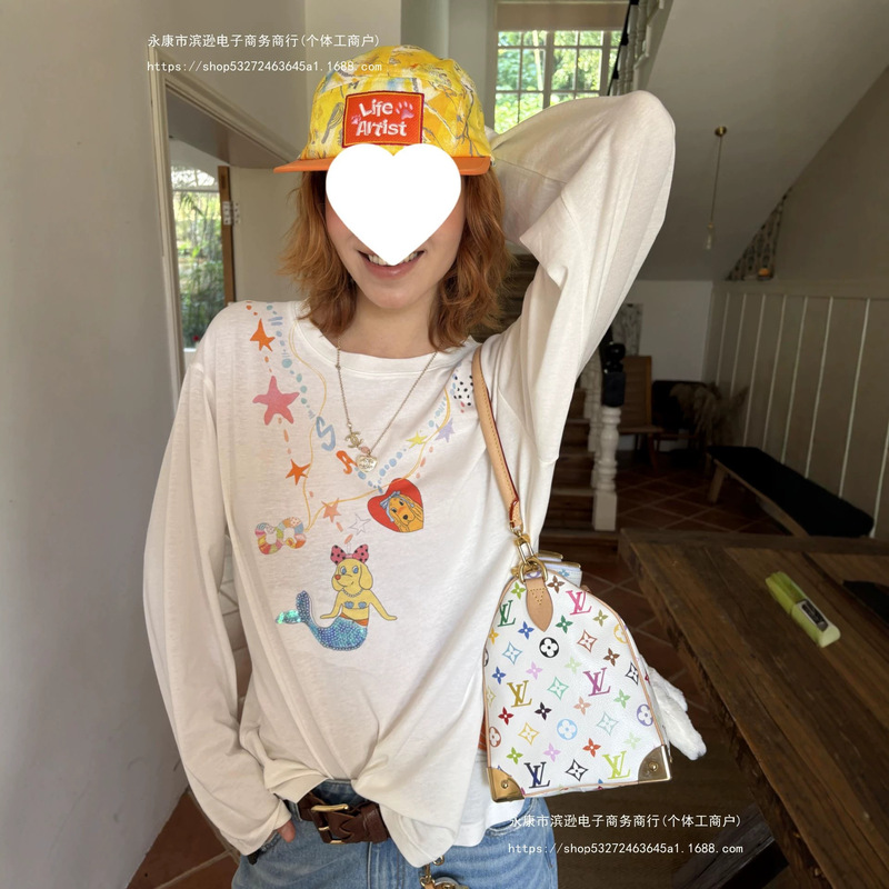 In Stock 【High-Quality Linen Snowflake】Off-Shoulder Shirt, Sun-Protective Base Shirt, Breathable and Loose-Fitting Cover-Up