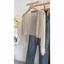 防晒雪纺衫女小香风外搭短袖披肩配裙子吊带开衫温柔薄款珍珠扣新