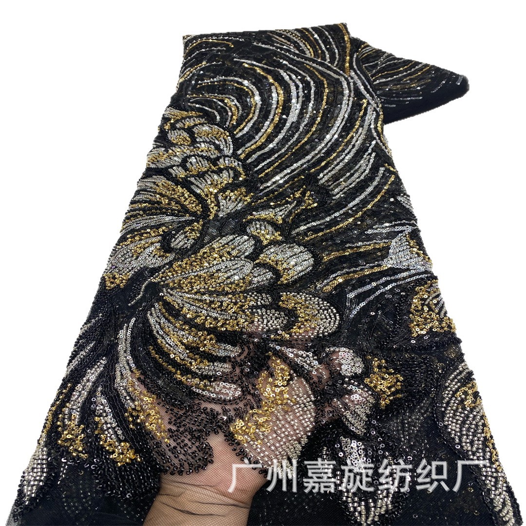 Vestidos de novia europeos y americanos, vestidos de estilo francés, bordados con cuentas, ribetes de encaje, tela de malla, tela Hanfu, tela con cuentas. image 6