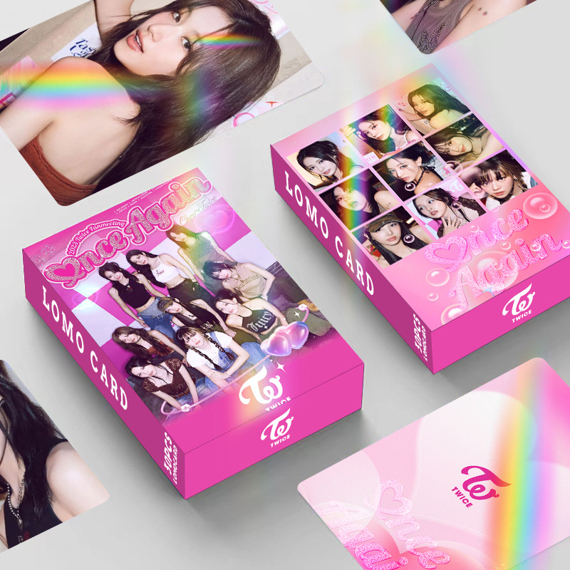 鐳射閃卡 TWICE雙面30張小卡 LOMO卡 新專輯盒裝珍藏卡片賀卡書籤