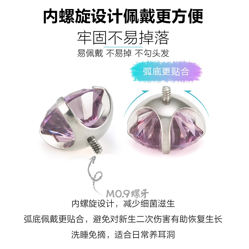 Labret stud lip piercing jewelry styling detail