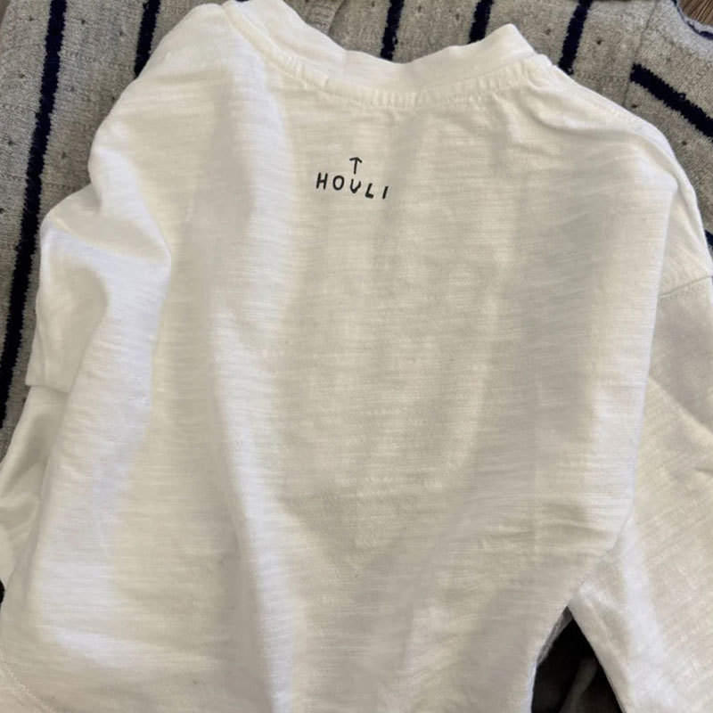 男の子長袖Tシャツ白子供ボトムスシャツ春服2025新作女の子トップス薄手白ファッショントレンド9|undefined