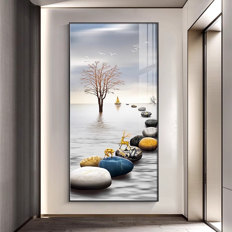 Fu Lu Yusheng pinturas decorativas de vestíbulos simples pinturas de lujo moderno pasillo de sala de estar de alto nivel pinturas mural