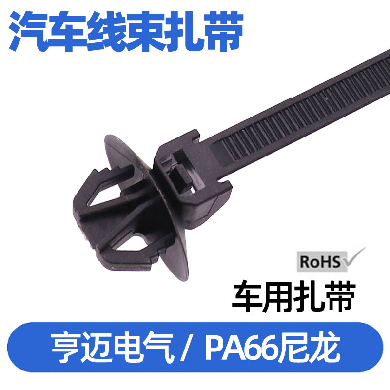椭圆孔汽车插销式卡扣线束固定扎带 温州固定飞机头尼龙扎带EP12