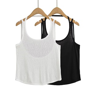 24 Jq Hot Girls Loose Casual Halter Neck Backless Top Summer New Solid Color Yoga Back Loose Vest for Women