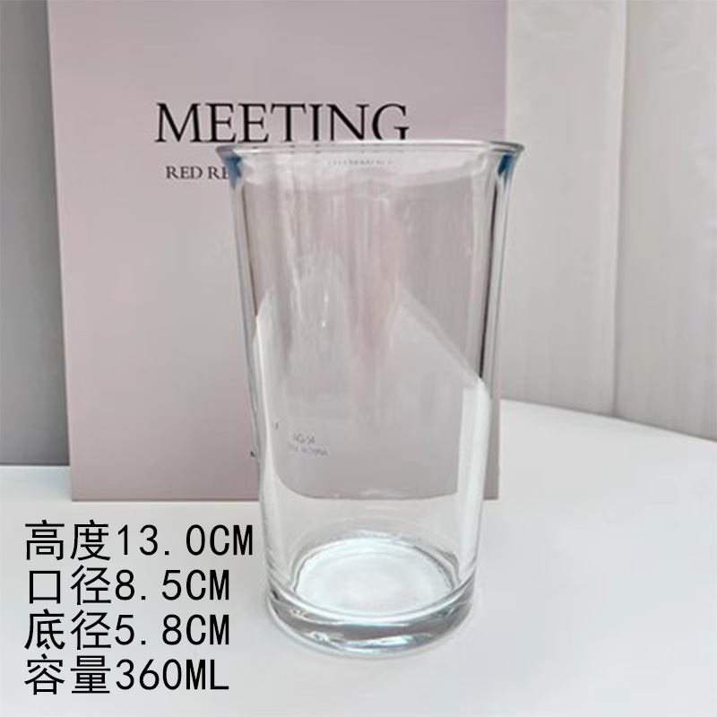 Coreano ins taza de vidrio transparente de gran capacidad taza de café fría simple taza de agua doméstica taza de agua de burbujas taza de jugo