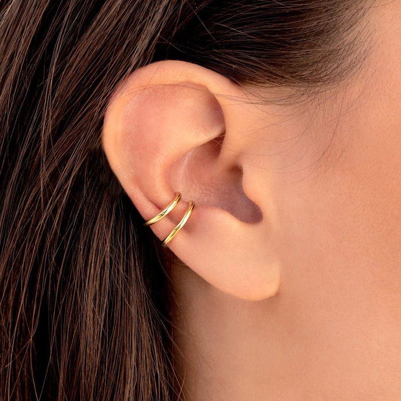 Creative Fashion Without Pierced Copper Ear Clip C-shaped Earrings Single display picture 3