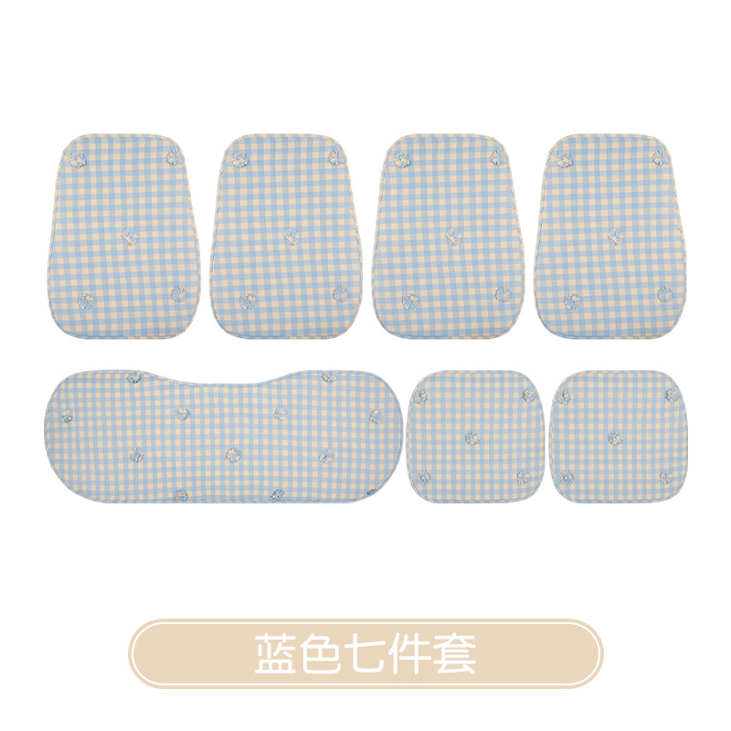 Seat cushion, seat cover, Universal Simple, Fashionable - seven-piece-set-spring-flower-blue