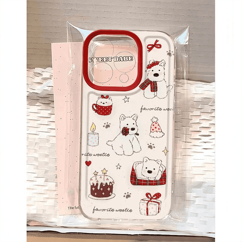 小狗蛋糕适用苹果16PLUS手机壳iPhone15PROMAX趣味14全包13软壳11|undefined