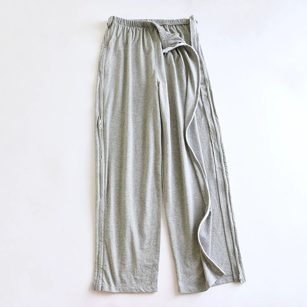Men's Gray Knitted Nursing Clothes Single Pants