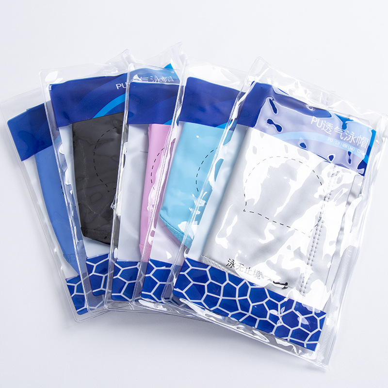 Pu gorra de natación para hombres adultos y mujeres cómodos no apretando alto elástico gorra de natación impermeable Pelo Largo gorra de natación transpirable