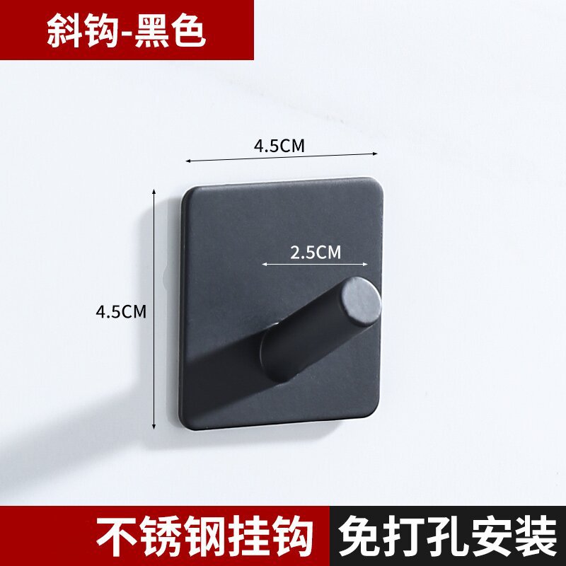 Gancho sin punzonado de acero inoxidable adhesivo fuerte pared de la cocina soporte de carga gancho colgante de pared ropa gancho de metal de uñas sin costura