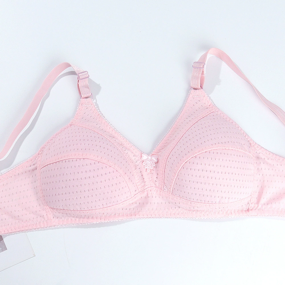 Thin breathable underwear for mother, wireless bra, for middle age, plus size