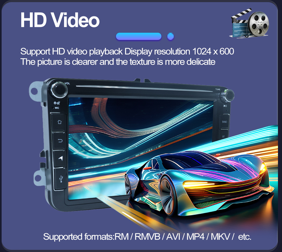 Suitable for 8-inch Volkswagen dedicated Android car navigation GPS Bluetooth HD reversing image wireless carpla
