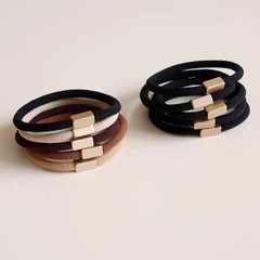 New Korean Style High Elasticity Simple Basic Black Hair Tie Rubber Band Hair Tie for Girls