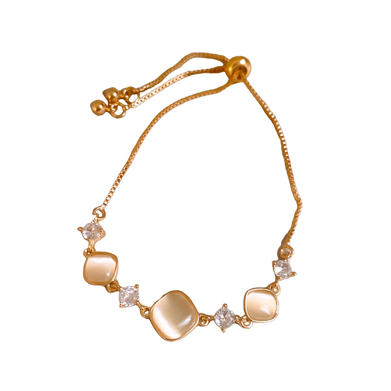 Zircón diamante ajustable pulsera artificial ojo de gato estilo universal pulsera de moda alta sensibilidad joyería al por mayor
