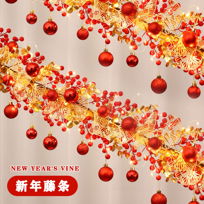 2024 decoración de Año Nuevo Festival de Primavera ambiente fu carácter colgante ratán Año Nuevo puerta colgante escalera barandilla diseño suministros