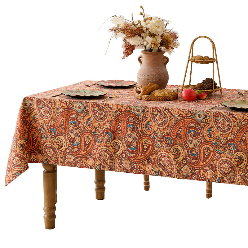 Transfronterizo bohemia tela de mesa impermeable a prueba de polvo tela de mesa resistente al desgaste impresión digital atmósfera sensación de tela decorativa nueva