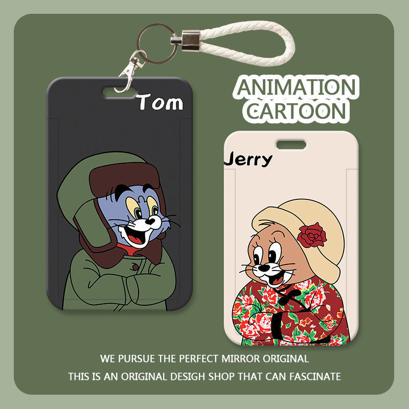 Cat and Mouse funny student campus card meal card cover bus Yangchengtong access control badge protective case card cover hand rope Cat and Mouse funny student campus card meal card cover bus Yangchengtong access control badge protective case card cover hand rope