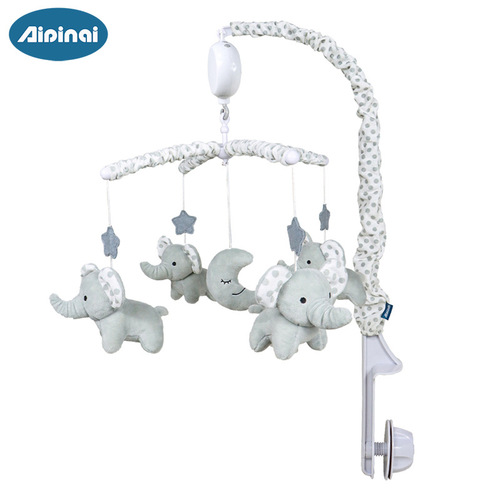 Newborn music bed bell baby hanging sleeping companion plush toy pendant baby rotatable anti-squint rattle