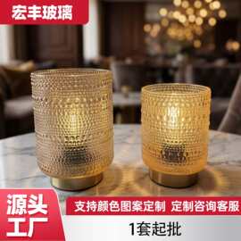 居家摆件装饰玻璃台灯现代简约电池款灯罩创意氛围感小夜灯