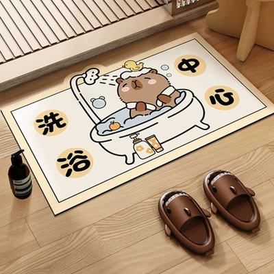Foot Mat Bathroom Door Non-Slip, Avtomobil döşəmə paspasları - bath-card-4060cm-diatom-mud-floor-mat