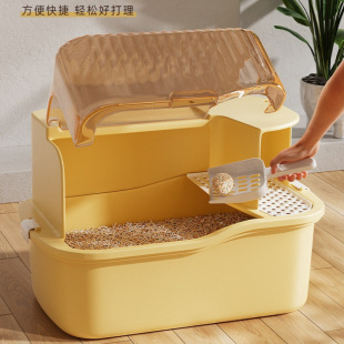 Cat Litter Box Fully Enclosed Corridor Type Kitten Anti-Splash Deodorizing Extra Large Corridor Type Deodorant Cat Toilet