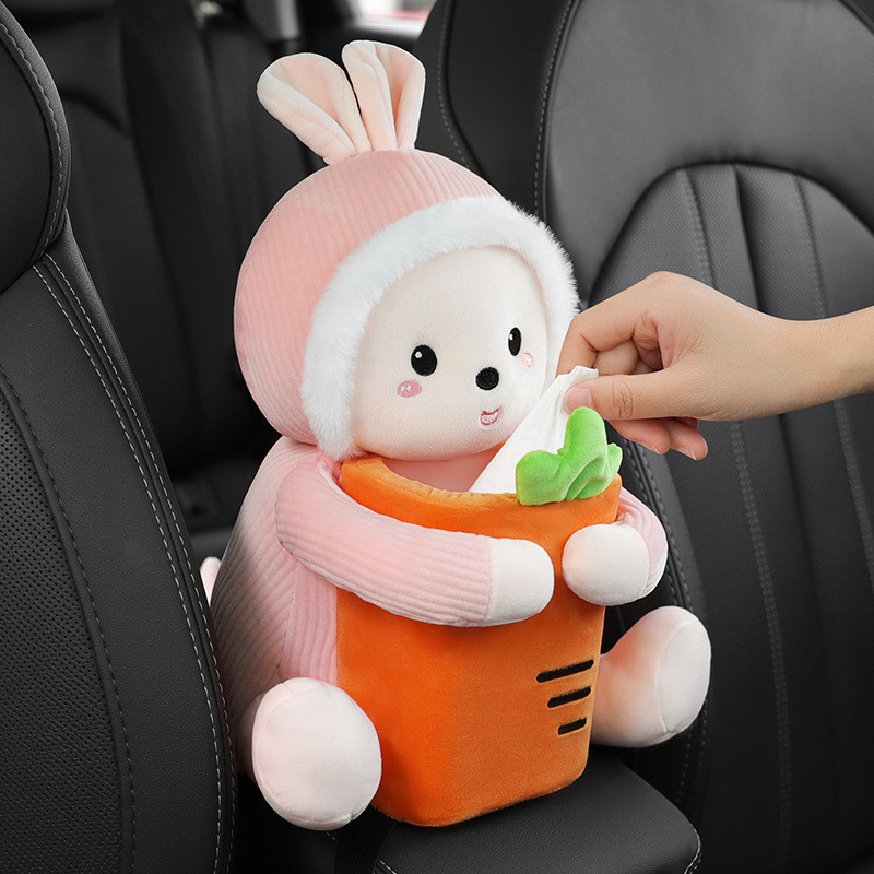 Car tissue box trash can two-in-one creative car armrest box tissue box cute multifunctional car supplies