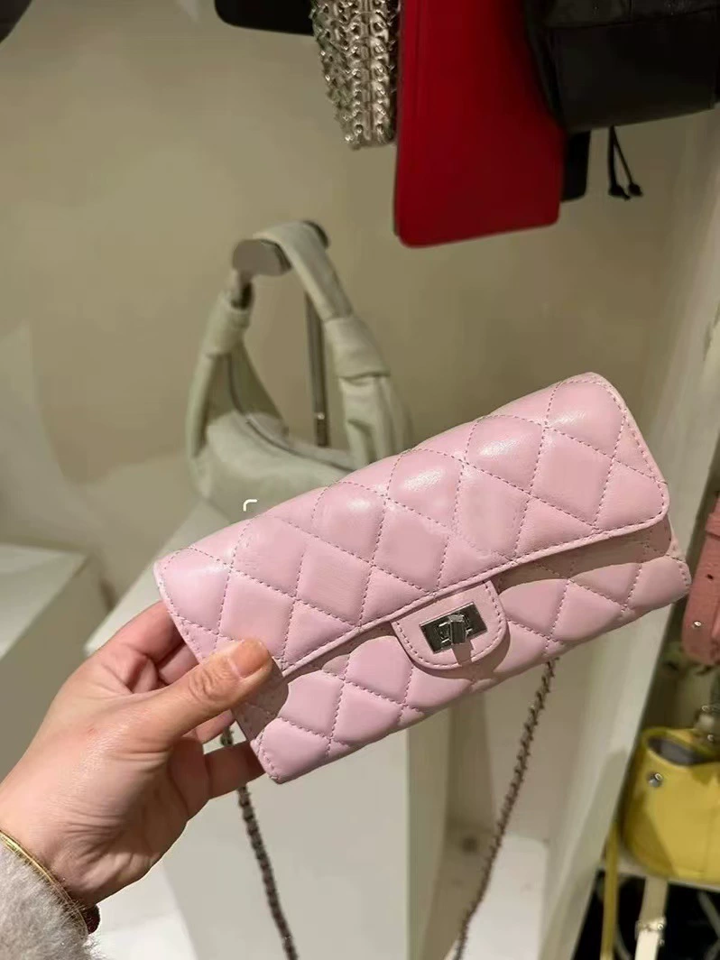 Сумка-кошелёк на плечо, стёганая «ромб» с цепочкой, 18×9×3 см, в стиле Chanel