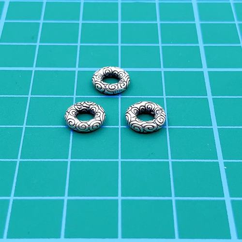 S925 Pure Silver Cloud Pattern Thick Closure Circle DIY Handmade Weaving Handmade Bracelet Necklace Pendant Chain Jewelry Accessories 