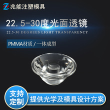 LED光学透镜 22.5mm30度光面透镜单颗仿流明1W亚克力大功率透镜