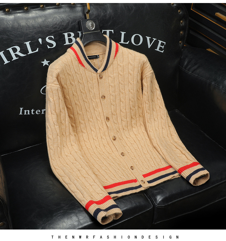 Herren Strickjacke Slim Fit Trendiges Casual Strick Cardigan_voghion.com