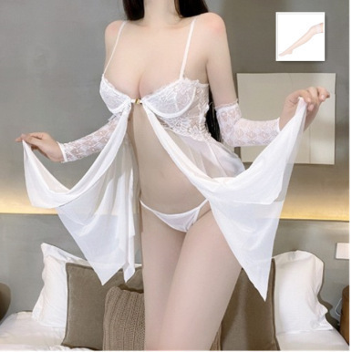 8813 흰색 + 흰색 망사 스타킹