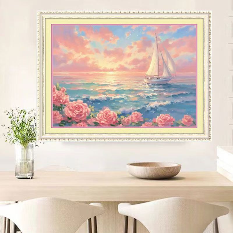 Mona Lisa real bordado cruzado vela hermosa curación simple bordado a mano 12 bordados de color sin gancho borde image 4