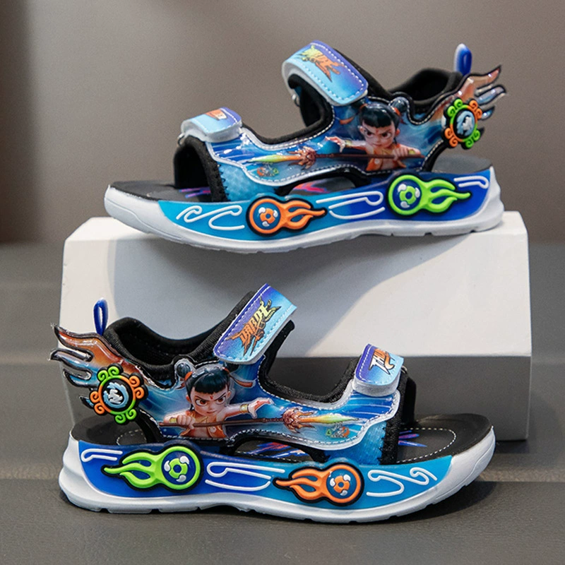 Детские сандалии для мальчиков Пляжная обувь лето 2025 новый мультфильм детская обувь дикая мягкая подошва мальчик спортивные сандалии