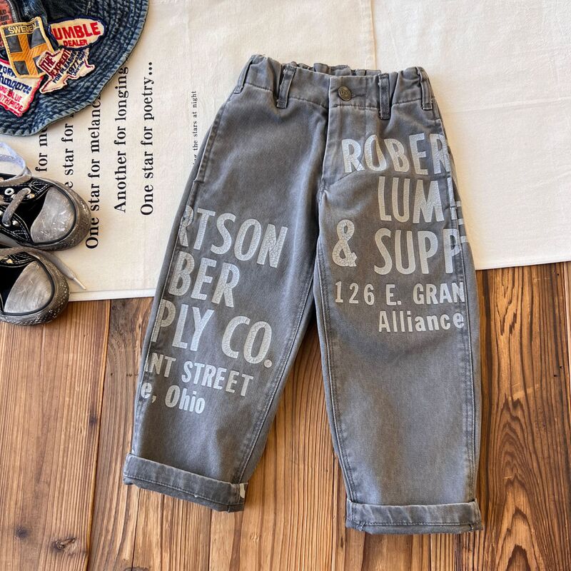 【スポット】日系中古DD児童服装は古い工装ズボンのアルファベット児童ズボンを作る|undefined