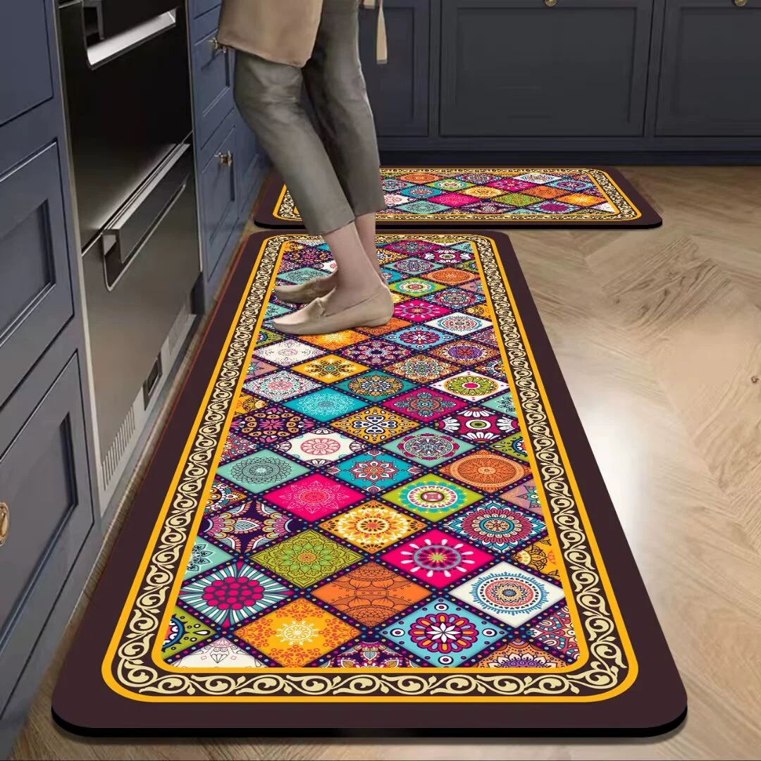 Трансграничный ретро кухонный коврик для ванной воды абсорбиционный коврик для ванной комнаты дверной проем в ванной комнате