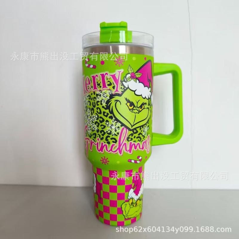 格林奇40oz汽车杯304不锈钢保温杯便携家用防摔水杯创意高颜值|undefined