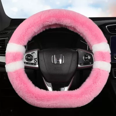 Steering wheel cover, Stuffed Car Steering Wheel - pink-type-d-38cm