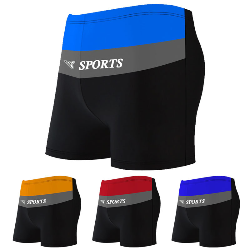 Nueva primavera caliente de los hombres boxeador bañador de moda de color a juego de nylon de alta elástica bañador de los hombres de natación troncos de la fábrica al por mayor