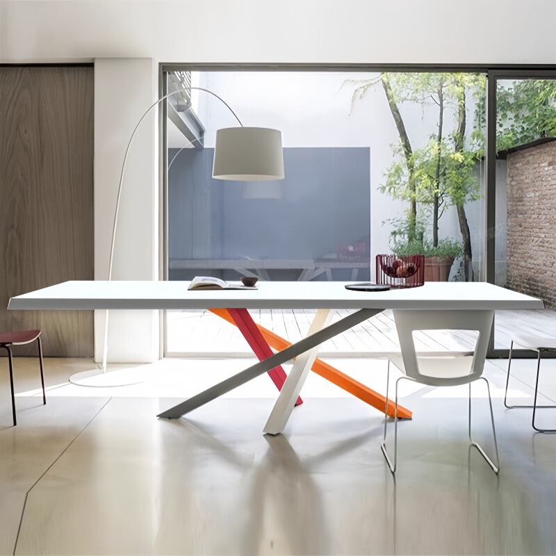 Nordic Long Table Simple Conference Table Solid Wood Computer Table Designer Desk Modern Personalized Desk Workbench