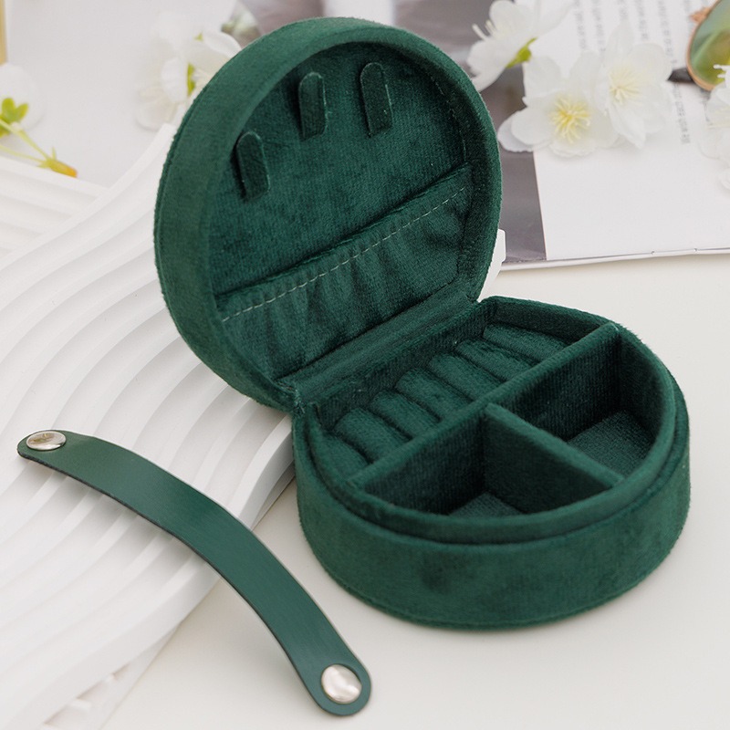 Caja de joyería portátil de lana mini caja portátil lindos collares anillos pendientes joyería caja de almacenamiento image 6