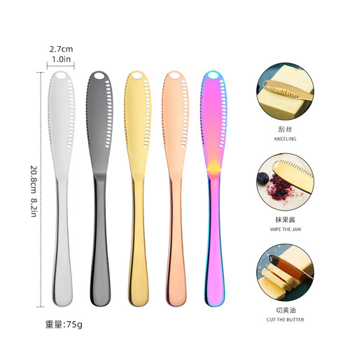 Factory direct sales stainless steel butter knife butter cheese cheese jam bread cake baking 430 butter knife