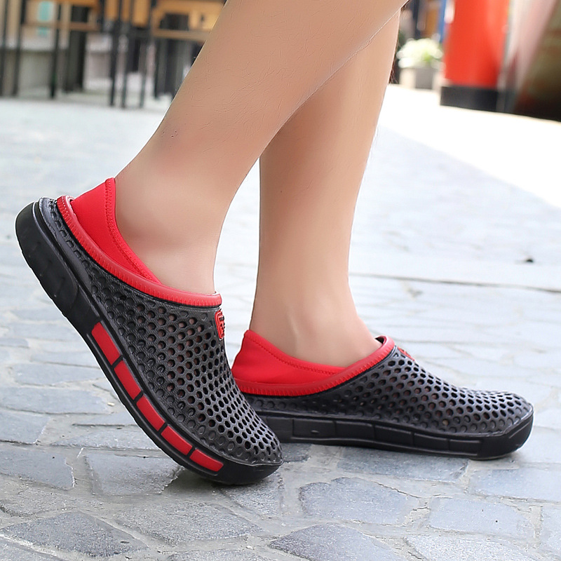 Zapatos con agujeros Sandalias de verano para hombres Zapatos de vadeo de fondo suave antideslizante para parejas Zapatos de gelatina para conducción informal Zapatos de playa para hombres image 3
