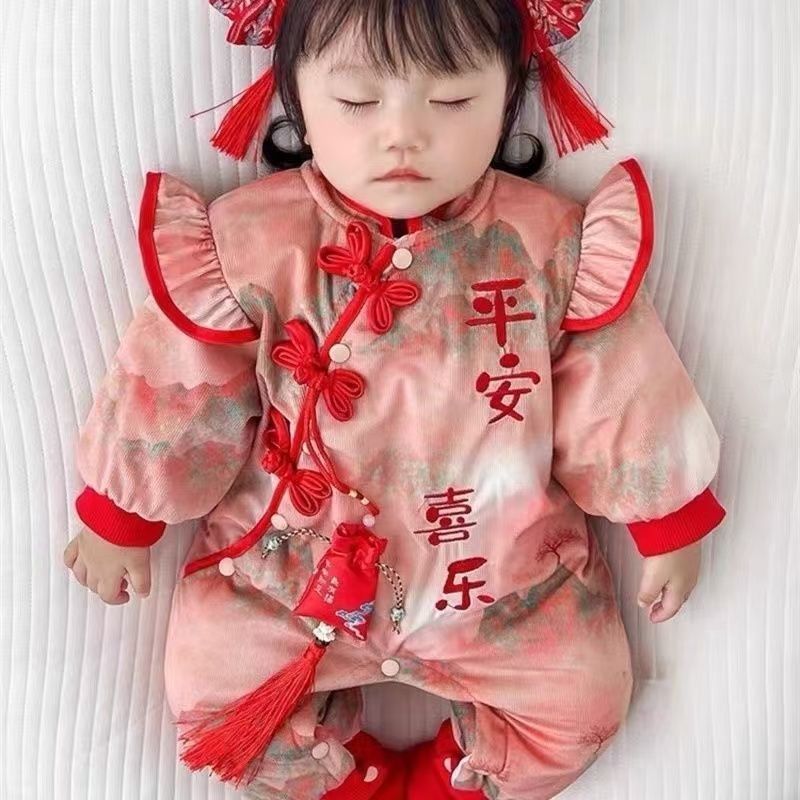 Children's warm festive bodysuit