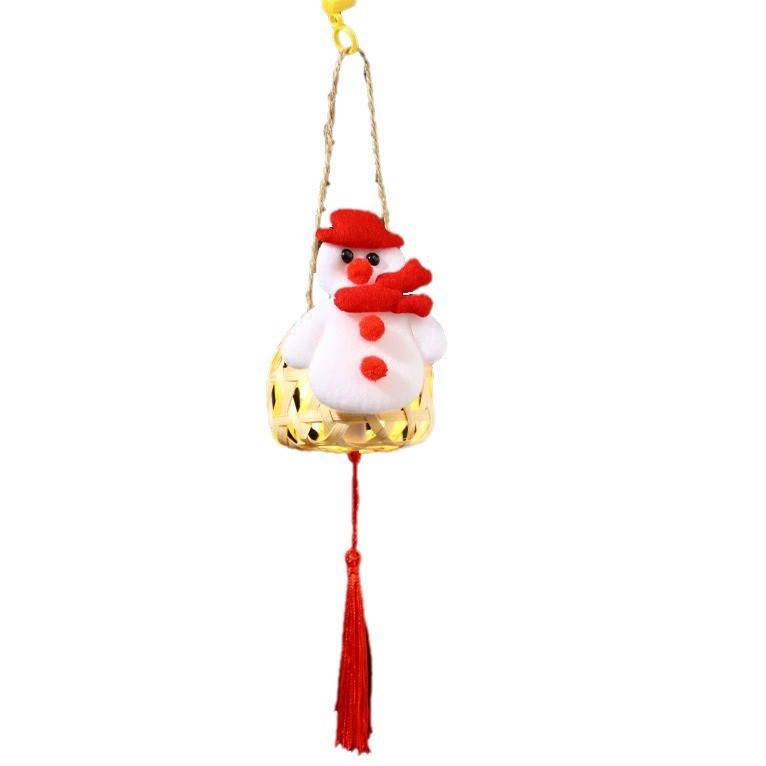 Linterna de bambú de Navidad 2023 Año Nuevo linterna de conejo portátil para niños linterna de palacio de estilo antiguo linterna hecha a mano DIY