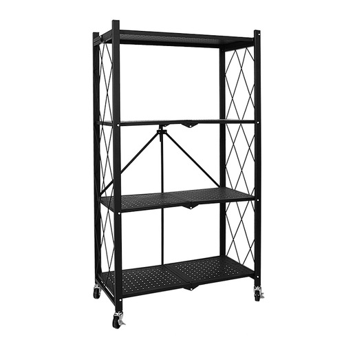 Kitchen multi-layer floor storage rack microwave oven storage rack wholesale removable installation-free folding storage rack