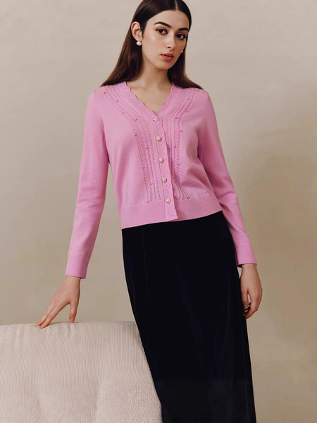 Knitted autumn elegant woolen cardigan
